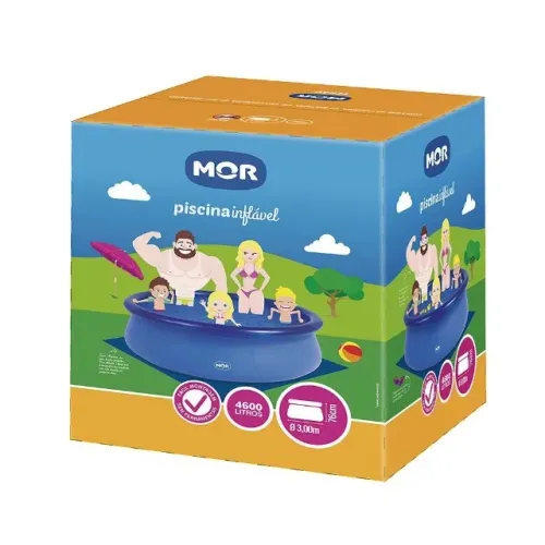 Piscina Inflável Azul em PVC 4.600 Litros MOR na caixa