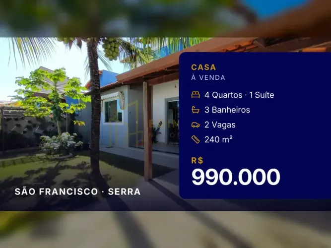 Linda Casa Duplex com Vista para o Mar em São Francisco, Serra/ES!
