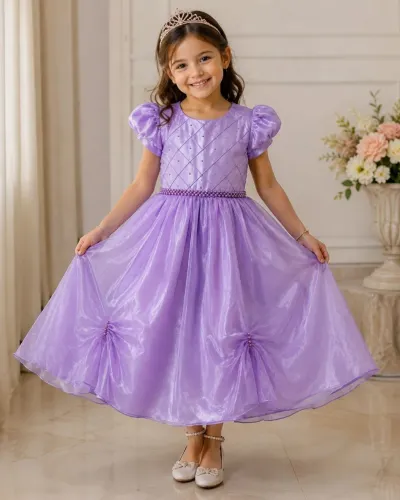 Vestido infantil estilo princesa lilás - tamanho 10 anos