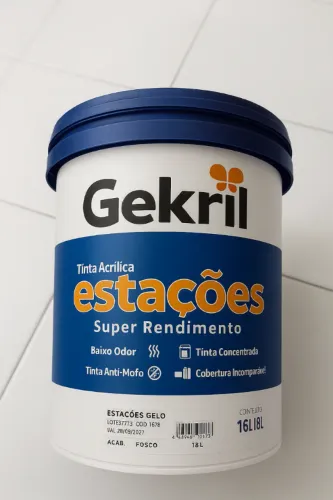 TINTA GEKRIL 18L - BRANCO E BRANCO GELO