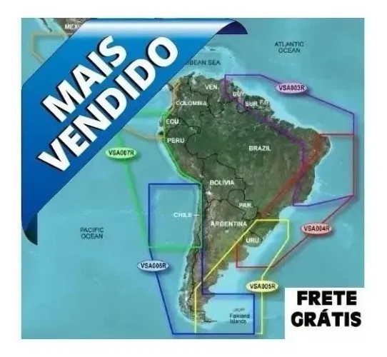 Carta Nautica Garmin Bluechart G2 Costa Leste Da America Sul