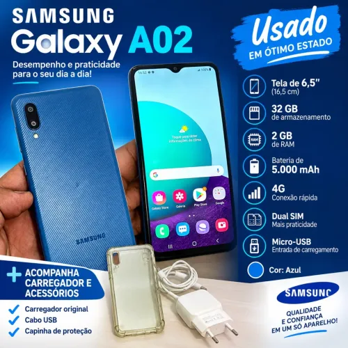 Samsung Galaxy A02 16,5 cm (6.5") Dual SIM 4G Micro-USB 2 GB 32 GB 5000 mAh