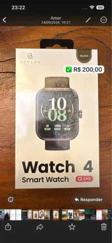 Smartwatch Haylou Watch 4 Preto com GPS Integrado - Novo na Caixa
