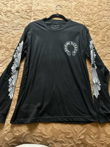 camiseta chrome hearts manga longa preta p