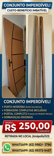 Porta e portal madeira completo 