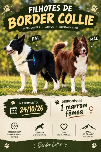Filhote de Border Collie - Fêmea marrom