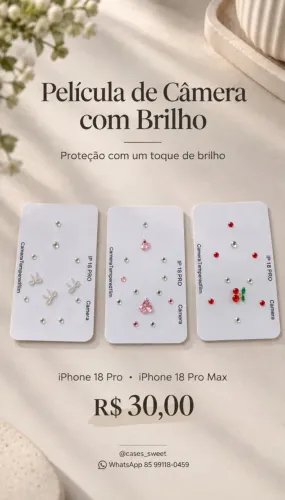 Película para Câmera com Brilho iPhone 18 Pro iPhone 18 Pro Max