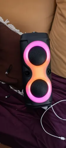 Caixa de Som Bluetooth 50W com Led RGB 5 Modos + TWS ALÇA EMBUTIDA