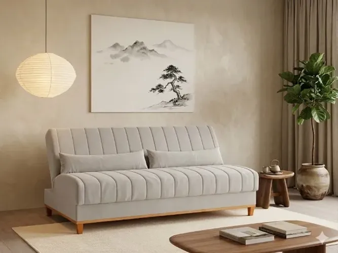 Sofa modelo cama tecido veludo marfim  (temos outras cores)