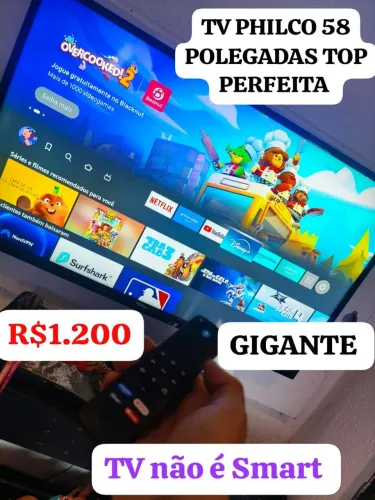 TV PHILCO LED 58 POLEGADAS GIGANTESCA TOP PERFEITA BARATA R$1.200.