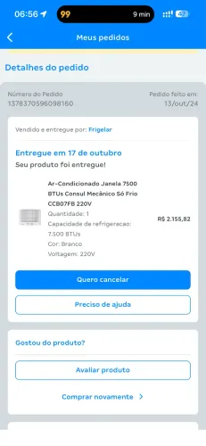 Ar condicionado usado em ótimo estado