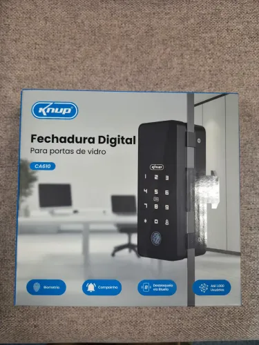 Fechadura digital para porta de vidro