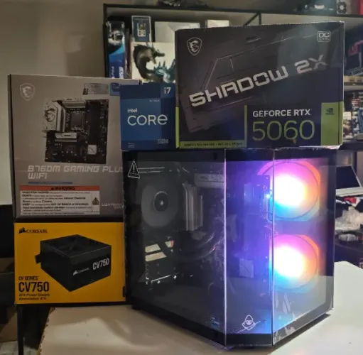 Pc gamer NOVO i7 12700F, 16GB ram DDR5, RTX 5060 8GB, M2 nvme 512GB, parcelo no cartão