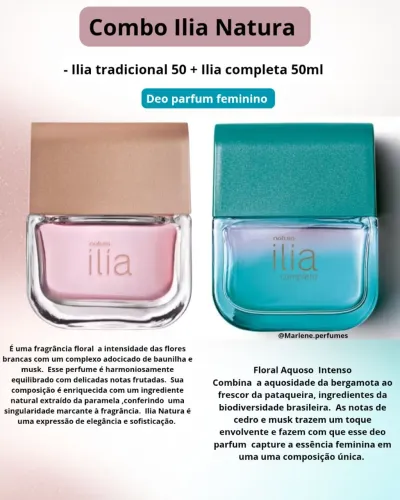Combo Natura Ilia tradicional + Ilia Completa feminino, 50ml