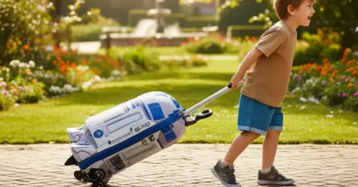 Mochila Mala De Rodinhas Infantil 3d Star Wars R2d2 Maxtoy