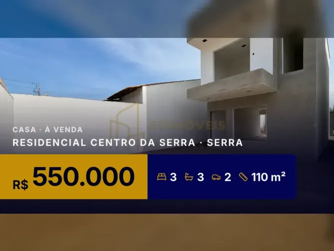 Sensacional Casa em Condomínio no Residencial Centro da Serra com 2 Vagas