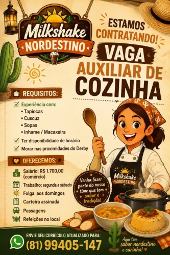 Vaga Aux de cozinha