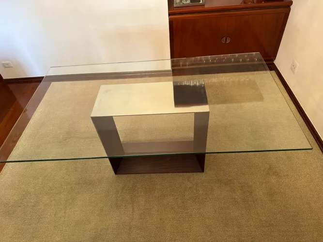 Mesa de jantar Brick designer Sérgio Fahrer 6/8 lugares + tapete