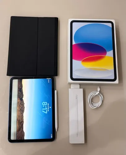 Ipad A16 128gb 5g; apple pencil; capa protetora WB; cabo original; caixas