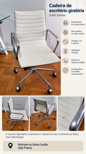 Cadeira de escritório giratória - estilo Eames