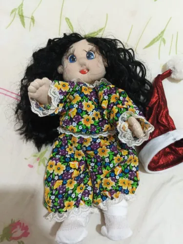 Boneca cabelos longos Natal artesanal