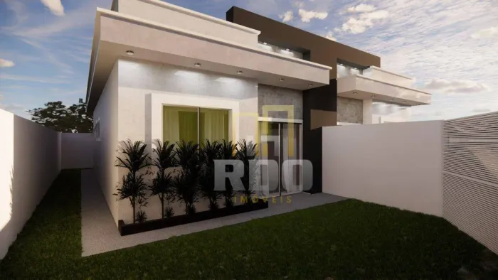 Linda casa linear no Extensão Serramar, com 2 quartos sendo 1 suíte., Rio das Ostras