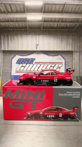 Mini GT<br>NISSAN LB-ER34 SUPER SILHOUETTE SKYLINE RED/BLACK MGT00843