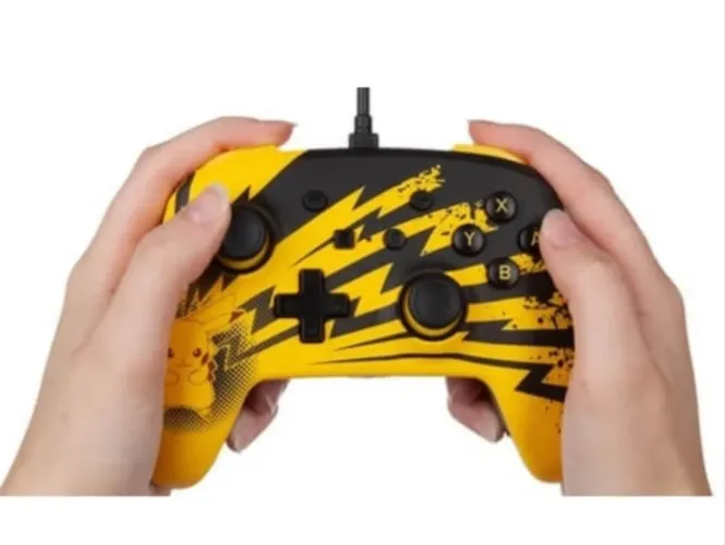 Controle Power-a Com Fio Nintendo Pikachu Amarelo