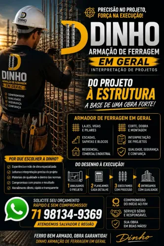 Armador de ferragem em geral