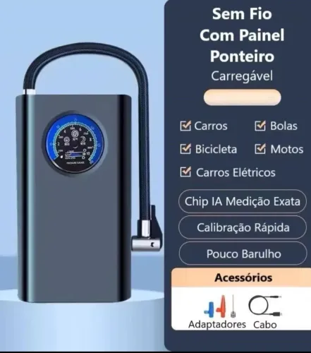 Bomba De Ar Portátil compressor de ar recarregável Calibra Encher Pneu De Carro Bike Moto