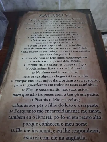 Placa cerâmica salmo 91