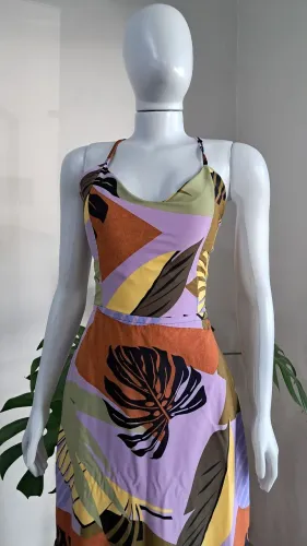 Vestido longo estampado 