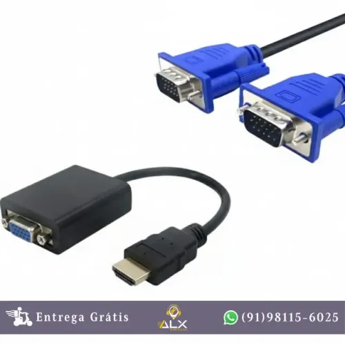 Kit Conversor Hdmi P/ Vga + Cabo Vga 1,8mt *ENTREGA GRÁTIS*