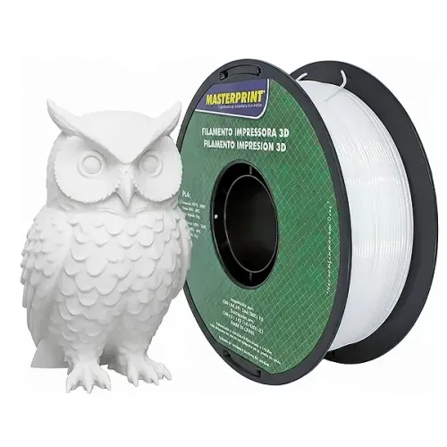 Filamento 3D PLA 1kg 1.75mm Cor Brilhante Textura Macia, Silk Branco