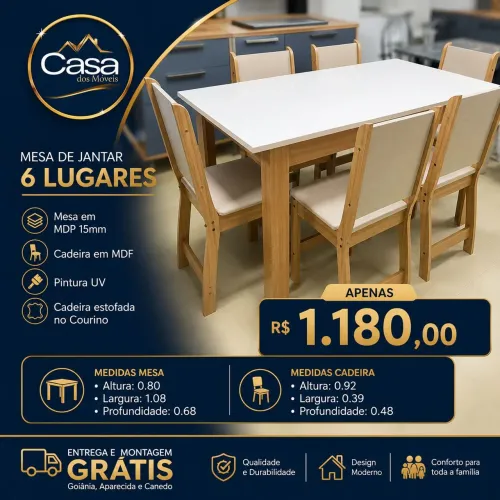 Mesa Bellagio 6 cadeiras