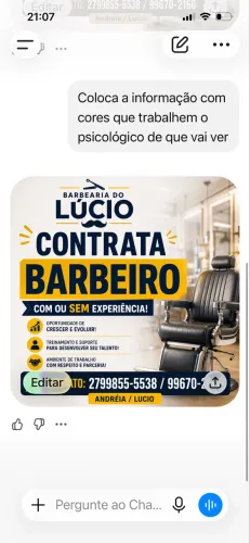 Contrata-se BARBEIRO