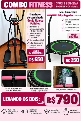 Combo Simulador de caminhada e mini trampolim