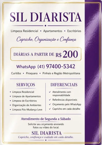 Sil Diarista | Limpeza Residencial e Apartamentos