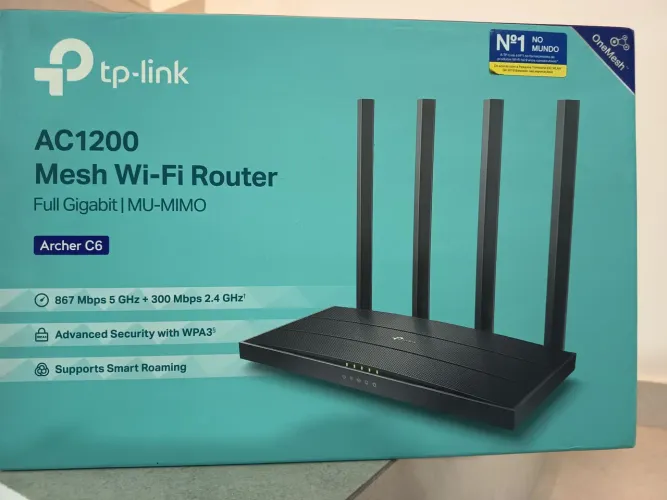Roteador Wireless TP-Link Archer C6 Gigabit Mu-Mimo Ac1300, Wi-Fi 5