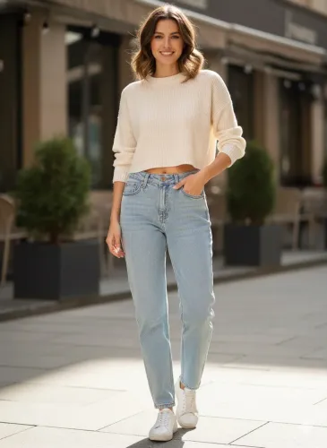 Calça tam 34 jeans claro feminina C&A