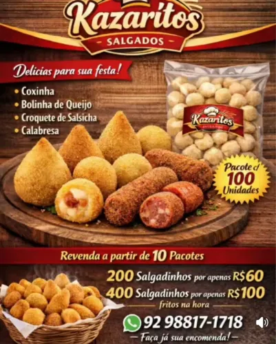 ? SALGADOS FRITOS NA HORA QUE FAZEM SUA FESTA VIRAR UM SUCESSO! ?