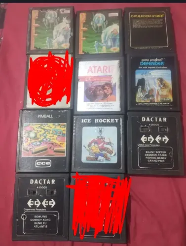 Cartuchos jogos Atari Dactar tv game CCE 