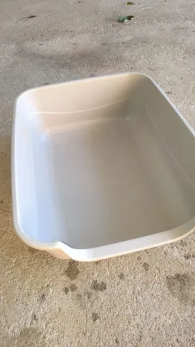 Caixa de areia grande para gatos