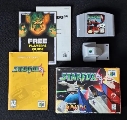 STAR FOX 64 Com Rumble Pack, Caixa, Manual e Encartes - Nintendo 64 - COLECIONADOR CIB