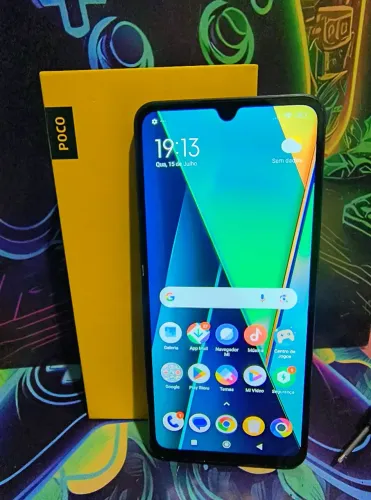 Poco C75 128 GB com NFC carregador caixa