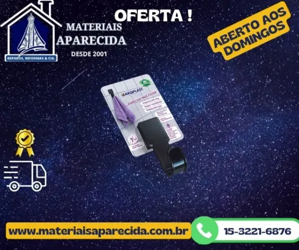Cabide Plastico com Adesivo