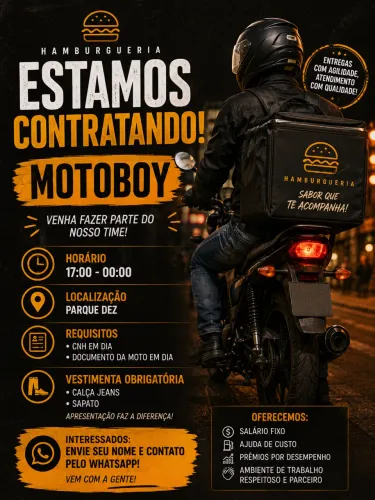 Vaga p/ motoboy fixo
