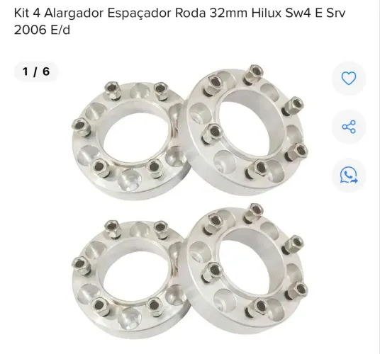Espaçador Alargado de Rodas 32 mm Hilux / Sw4 2006 até 2026