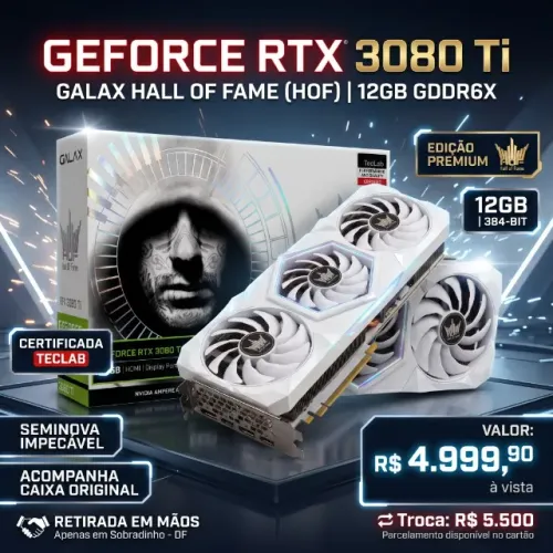 Galax GeForce RTX 3080 Ti Hall of Fame (HOF) 12GB GDDR6X - Edição Limitada Branca