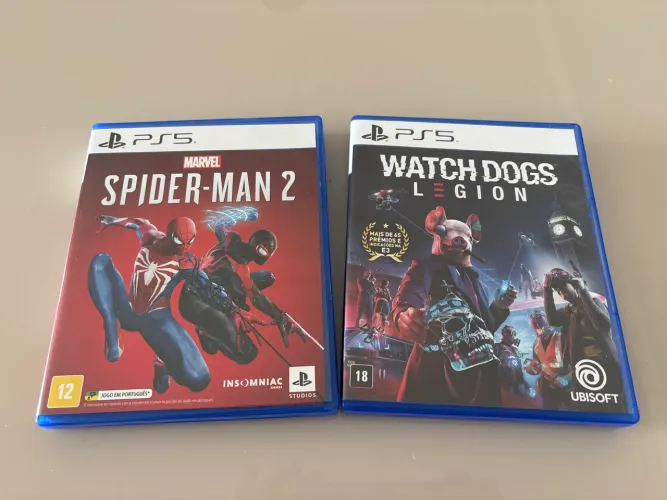 Jogos de PS5 (Spider-Man 2 e Watch Dogs Legion)